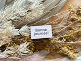 Japanese French Text Wooden Rubber Stamp / Bonne journée