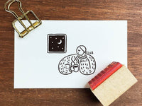 "Marle" Japanese Wooden Rubber Stamp - Coffee