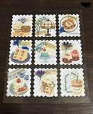 DIY Postage Stamp Label Stickers / White