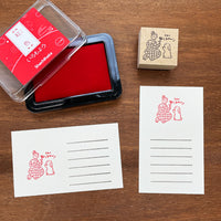 "Marle" Japanese Wooden Rubber Stamp - May Girl / For You