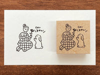 "Marle" Japanese Wooden Rubber Stamp - May Girl / For You