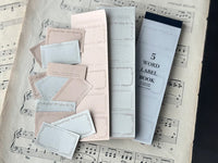 Oeda Letterpress 5 Word Label Book - Gray & Beige Paper