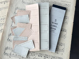 Oeda Letterpress 5 Word Label Book - Gray & Beige Paper