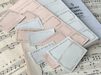 Oeda Letterpress 5 Word Label Book - Gray & Beige Paper