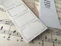 Oeda Letterpress 5 Word Label Book - Gray & Beige Paper