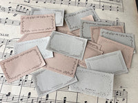 Oeda Letterpress 5 Word Label Book - Gray & Beige Paper