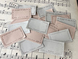 Oeda Letterpress 5 Word Label Book - Gray & Beige Paper