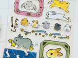 Shinako Moriyama Frost Sheet of Stickers / Rabbits, Sky & Stars