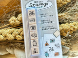 Kamio Japan 6-Piece Self-Inking Creative Stamp Set / Travel