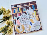 Shinzi Katoh Foil-stamped Flake Stickers / Reading Cats