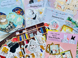 Shinzi Katoh Foil-stamped Flake Stickers / Reading Cats