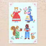 Aiko Fukawa Postcard Booklet / Little fluffy friends