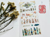The Fantasy Street Zakka Store (空想街雑貨店) Clear Sheet of Stickers / Sky