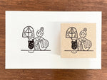 "Marle" Japanese Wooden Rubber Stamp - July Girl / Teatime