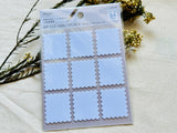 DIY Postage Stamp Label Stickers / White