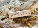Japanese Wooden Rubber Stamp / Twinkling Shooting Stars