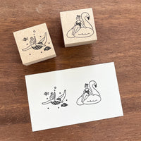 "Marle" Japanese Wooden Rubber Stamp - August Girl / In the Ocean