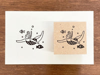 "Marle" Japanese Wooden Rubber Stamp - August Girl / In the Ocean