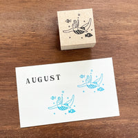"Marle" Japanese Wooden Rubber Stamp - August Girl / In the Ocean