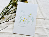 High Quality Botanical Garden Letterpress Postcard / Spring Wildflowers