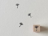 Japanese Botanical Garden Mini Wooden Rubber Stamp / Dandelion Fluff