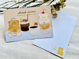 Cafe Teddy x ROKKAKU Premium Foil-Stamped Postcard