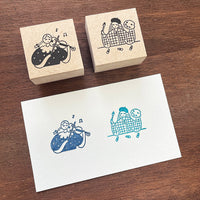 "Marle" Japanese Wooden Rubber Stamp - September Girl / Violin