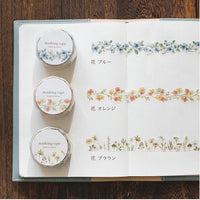 Japanese Die-Cut Washi Masking Tape / Orange Flowers