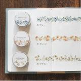 Japanese Die-Cut Washi Masking Tape / Blue Flowers