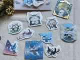 Dayan the Cat Foil-stamped Flake Stickers
