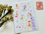 Meow Illustration / Whispers in the Flower Field 1 Washi Sticker