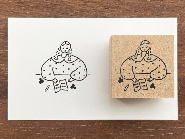 "Marle" Japanese Wooden Rubber Stamp - Stamp Time