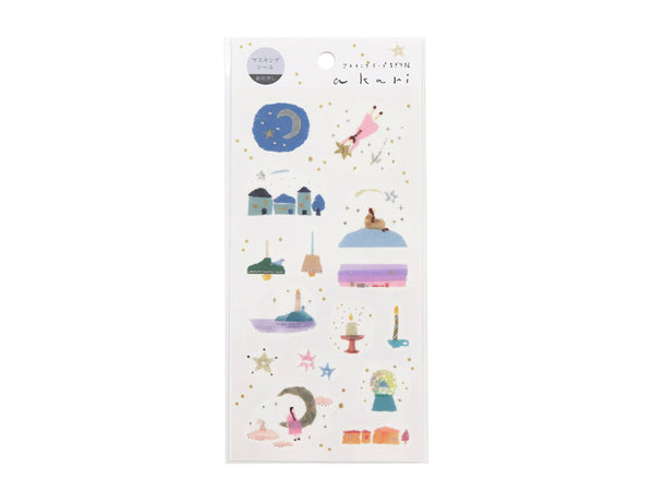 Tamura Miki Masking Sheet of Sticker / Akari (with silver foil stamped)