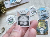 Dayan the Cat Foil-stamped Flake Stickers