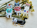 Hand-Painted Alloy Mini Brooch