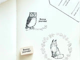Japanese French Text Wooden Rubber Stamp / Bonne journée