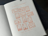 Oeda Letterpress "Stamp" Sticker Sheet - Botanical Pink