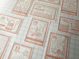 Oeda Letterpress "Stamp" Sticker Sheet - Botanical Pink