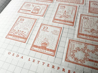 Oeda Letterpress "Stamp" Sticker Sheet - Botanical Pink