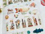The Fantasy Street Zakka Store (空想街雑貨店) Clear Sheet of Stickers / Sky