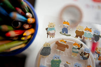 OURS Clear Sheet of Stickers / Cats Gathering