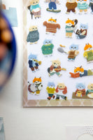 OURS Clear Sheet of Stickers / Cats Gathering