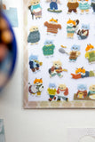 OURS Clear Sheet of Stickers / Cats Gathering