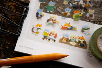 OURS Clear Sheet of Stickers / Cats Gathering