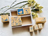 Snoopy Wooden Rubber Stamp Set of 11