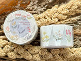 Meow Illustration Kiss-cut Washi Tape / Little Corner Blooms