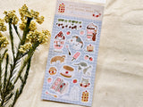 Shoichiro Tobimatsu Foril Stamped Sheet of Stickers / Strawberry Sweets
