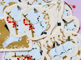 Shinzi Katoh Foil-stamped Flake Stickers / Long tailed Tit
