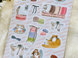 Shoichiro Tobimatsu Foril Stamped Sheet of Stickers / Macarons