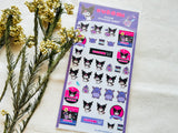 Furukawa x Sanrio Characters Retro Snack Series / Kuromi Clear Sheet of Stickers